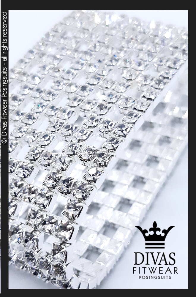 Divas Fitwear Elastic Honeycomb Cuff Bracelet - silver