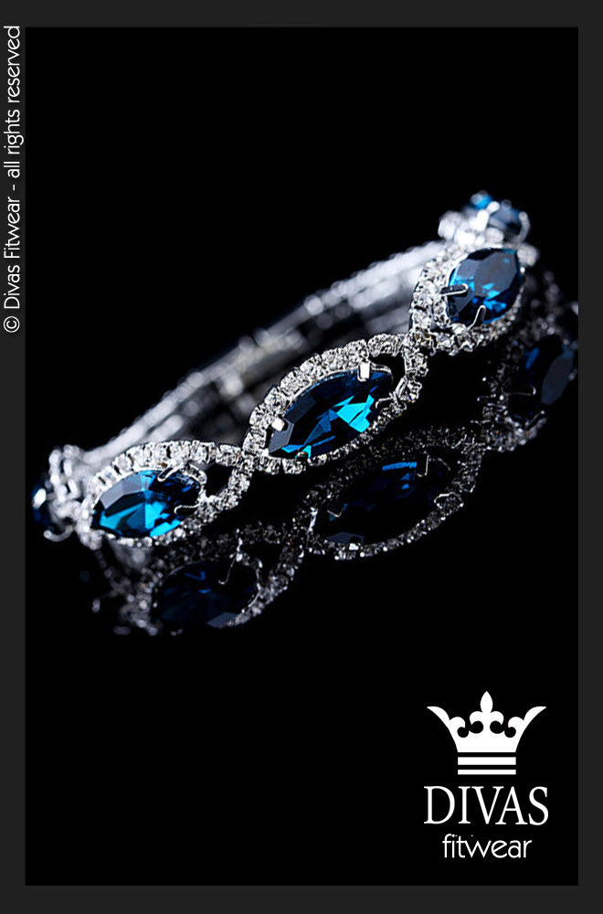 Divas Fitwear Czech Rhinestone Bracelet - ' Azul'