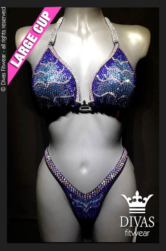 RENTAL Cross Back Figure Suit  'Deep Blue'