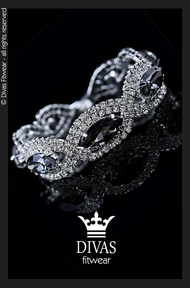 Divas Fitwear Czech Rhinestone Bracelet - ' Gris'
