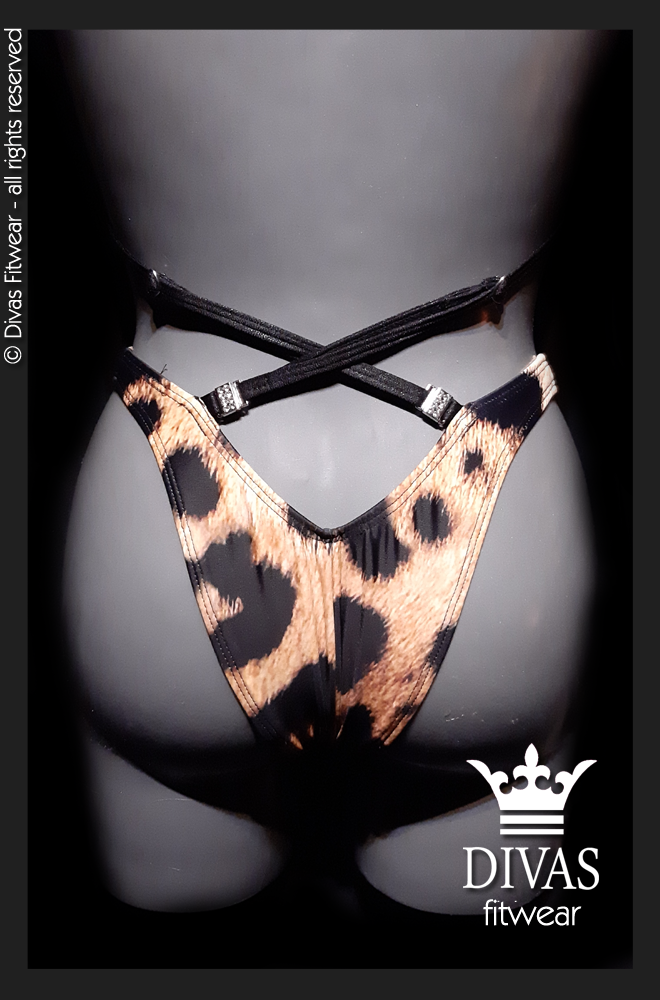 PRACTICE Cross Back Figure Suit 'Leopard'