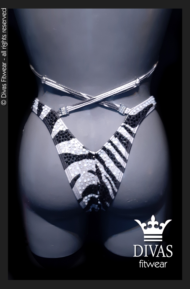 RENTAL Cross Back Figure Suit 'Zebra'