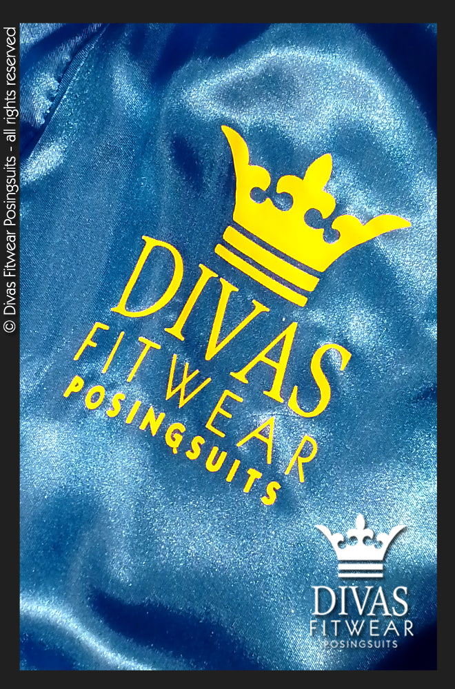 Satin Personalised Backstage Robe - Blue/Yellow