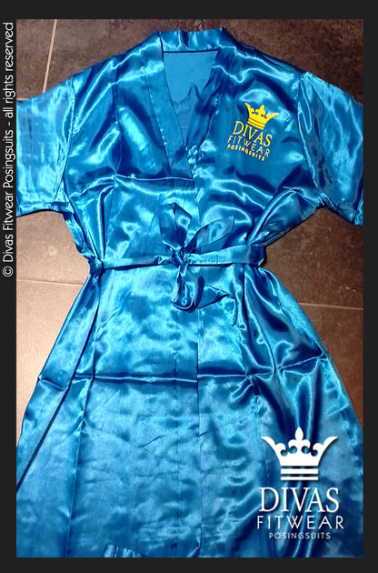 Satin Personalised Backstage Robe - Blue/Yellow