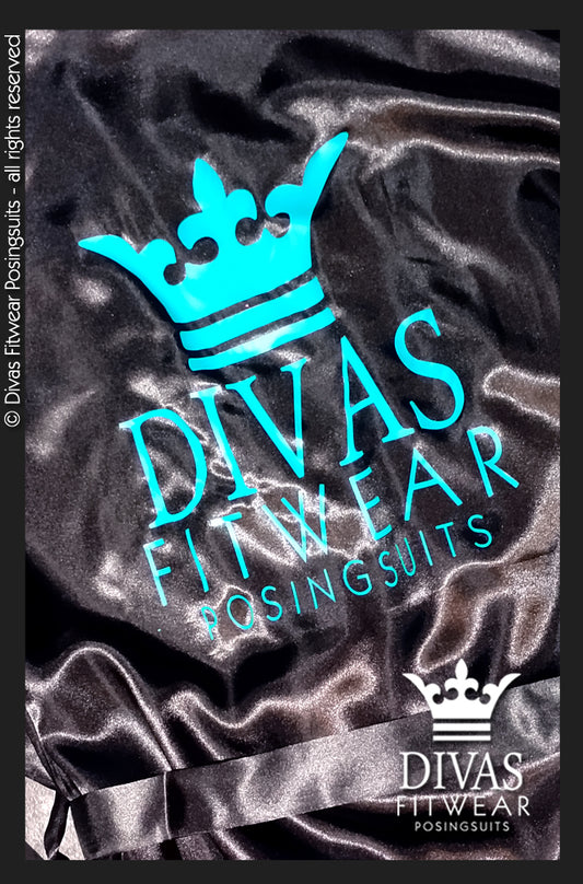 Satin Personalised Backstage Robe - Black/Teal