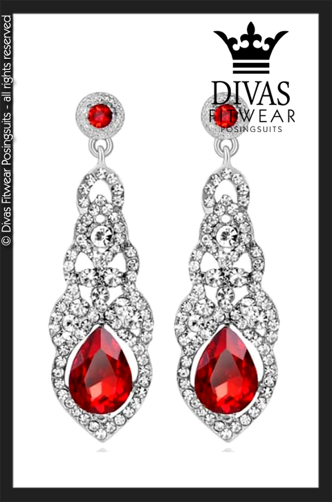 Medium Drop Earrings 'Shirley' -  red