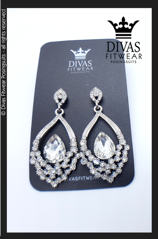 Divas Fitwear Rhinestone Medium Drop Earrings ' Jordy´