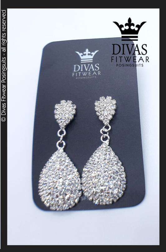 Divas Fitwear Rhinestone Medium Drop Earrings ' Josie´ 
