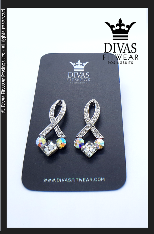 Divas Fitwear Rhinestone Short Earrings ' Steph' 