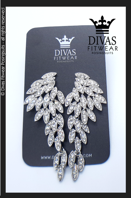 Divas Fitwear Rhinestone Medium Drop Earrings ' Wings´