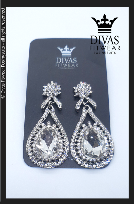 Divas Fitwear Rhinestone Medium Drop Earrings ' Jane´