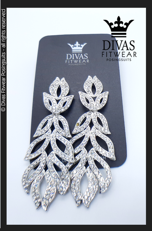 Divas Fitwear Rhinestone Medium Drop Earrings ' Rita´