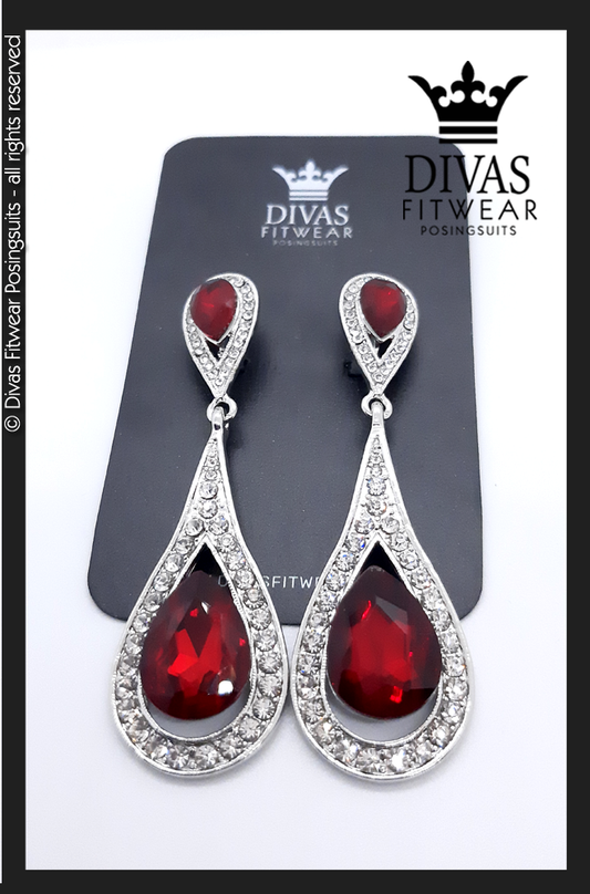 Divas Fitwear Rhinestone Long Drop Earrings 'Nomi' 