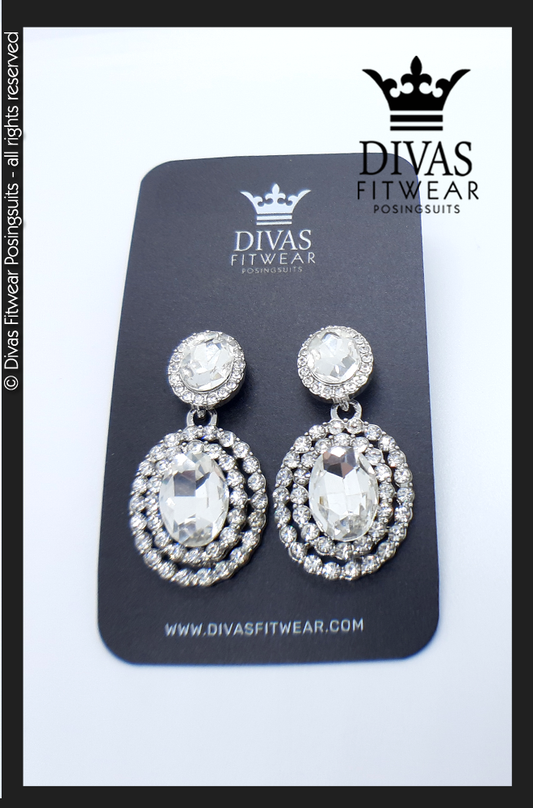 Divas Fitwear Rhinestone Medium Drop Earrings ' Star Struck'  