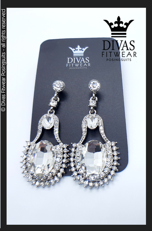 Divas Fitwear Rhinestone Medium Drop Earrings ' Susie´ 