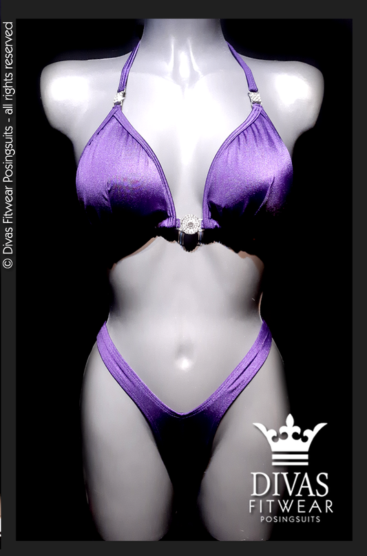 PRACTICE Cross Back Figure Suit  'Plumb Purple'