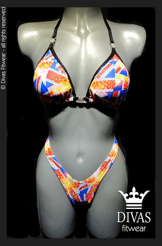 PRACTICE Cross Back Figure Suit  'UK Glitterball'