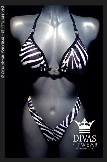 PRACTICE Cross Back Figure Suit  'Zebra'