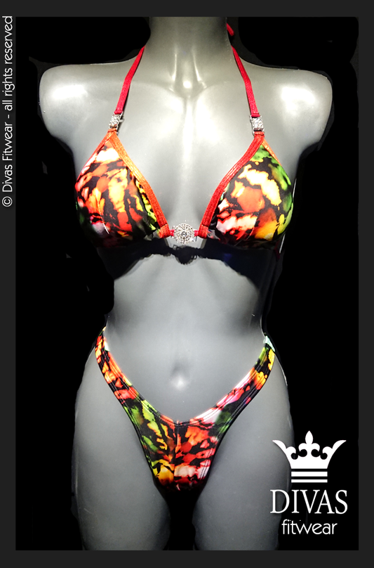 PRACTICE Cross Back Figure Suit  ' Floral Tye Dye'