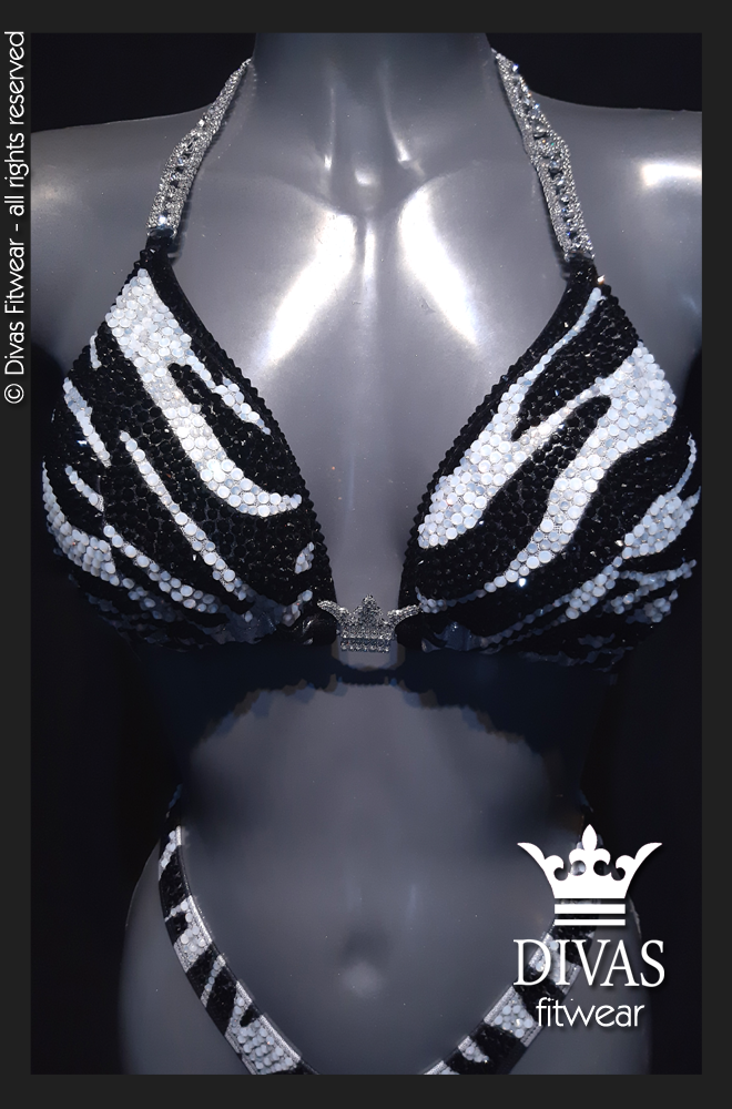 RENTAL Cross Back Figure  Suit  'Zebra'