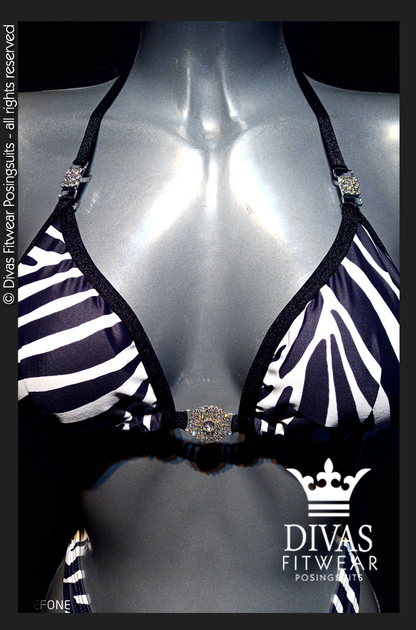 PRACTICE Cross Back Figure Suit  'Zebra'